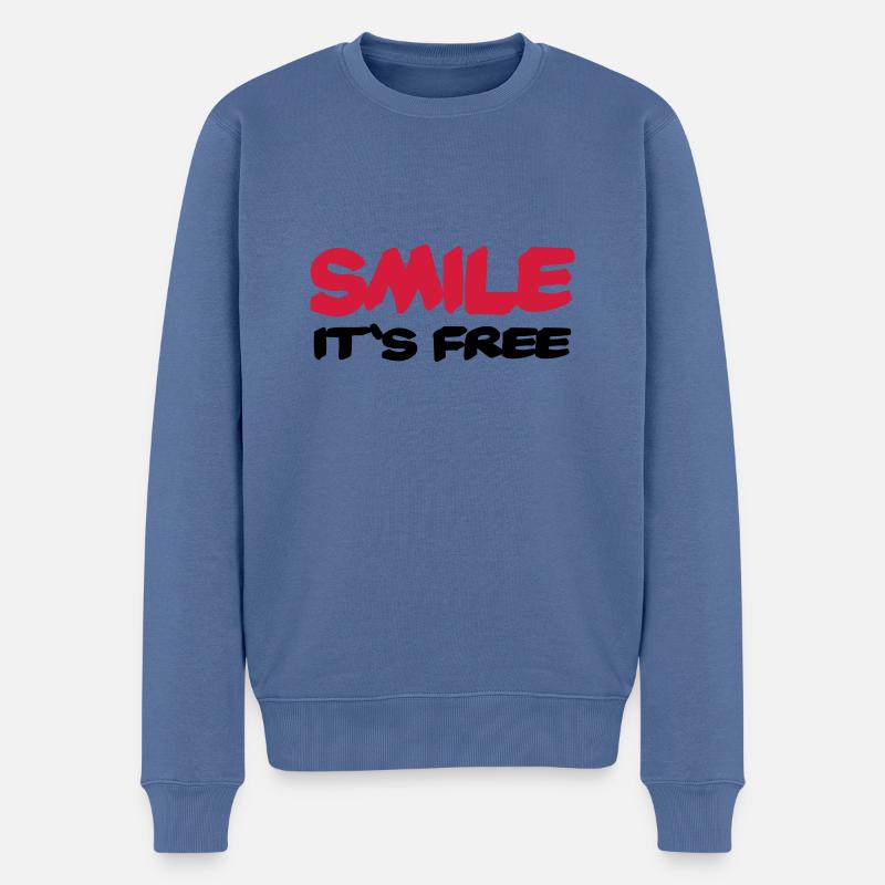 Smile It's free - Männer Premium Bio Pullover - Taubenblau