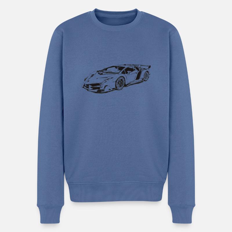 Sportwagen - Männer Premium Bio Pullover - Taubenblau