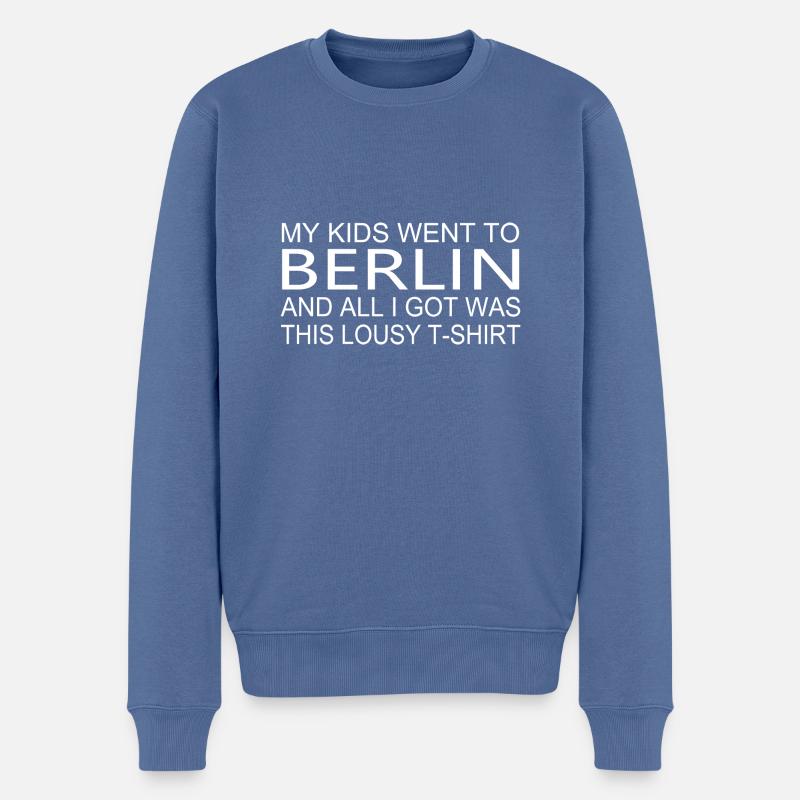 Meine Kinder waren in Berlin und alles was ich - Männer Premium Bio Pullover - Taubenblau