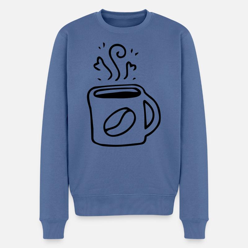 Kaffee Guten Morgen Coffee - Männer Premium Bio Pullover - Taubenblau