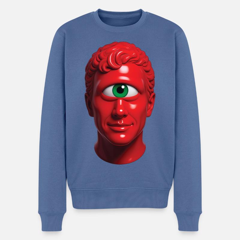 CYCLOP MAN - nice people - Pull Premium bio Homme - bleu pigeon