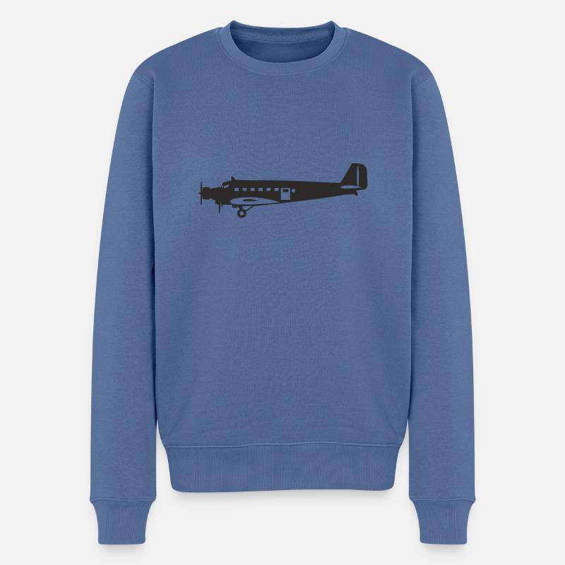 Junkers 52 Ju52 noir - Pull Premium bio Homme - bleu pigeon