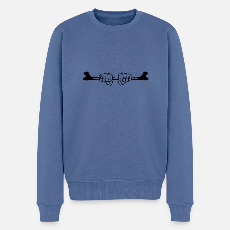 Kitesurf - Pull Premium bio Homme - bleu pigeon
