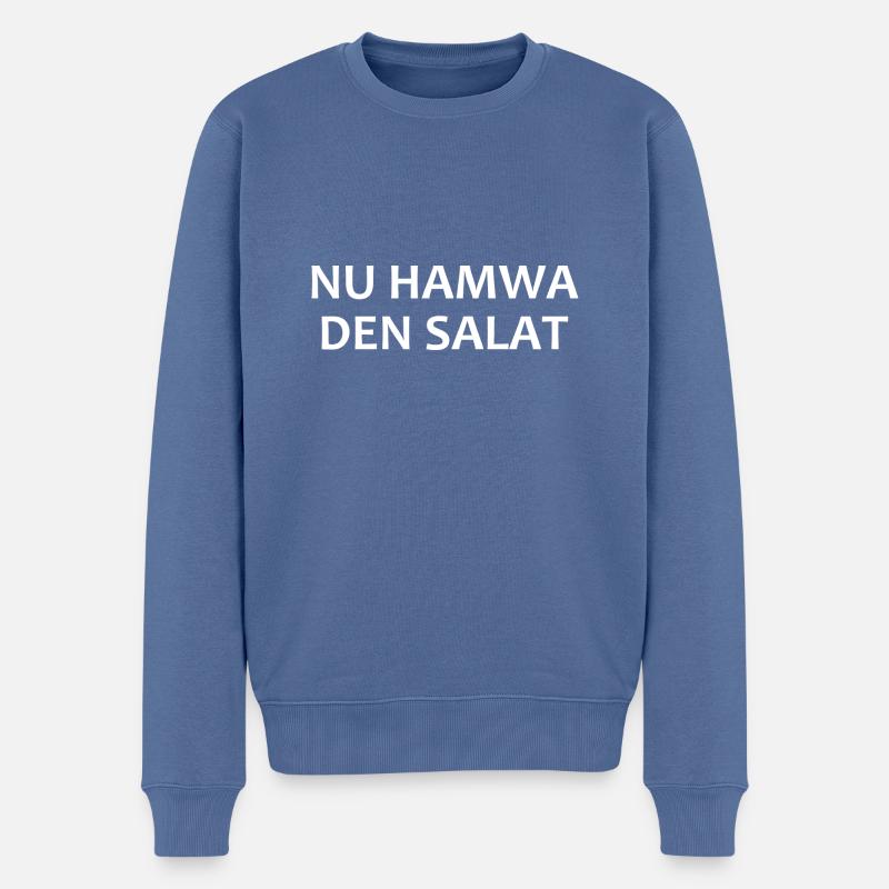 Nu Hamwa den Salat - Männer Premium Bio Pullover - Taubenblau