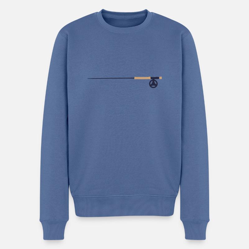 Fliegenfischen Fliege Flugangeln Symbol Nymphe - Männer Premium Bio Pullover - Taubenblau