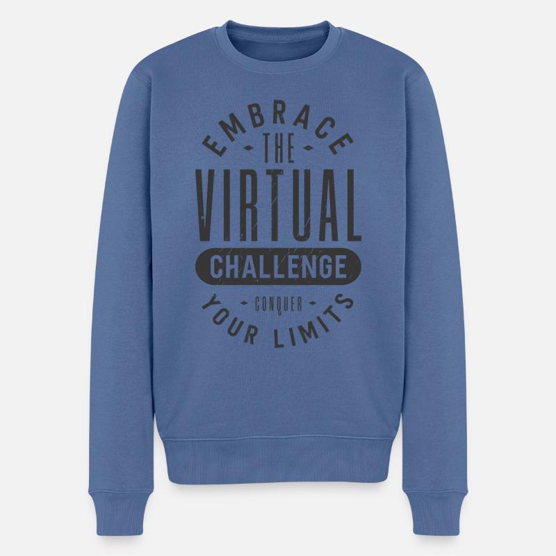 SIMRACING - Embrace the Virtual Challenge Vintage - Männer Premium Bio Pullover - Taubenblau