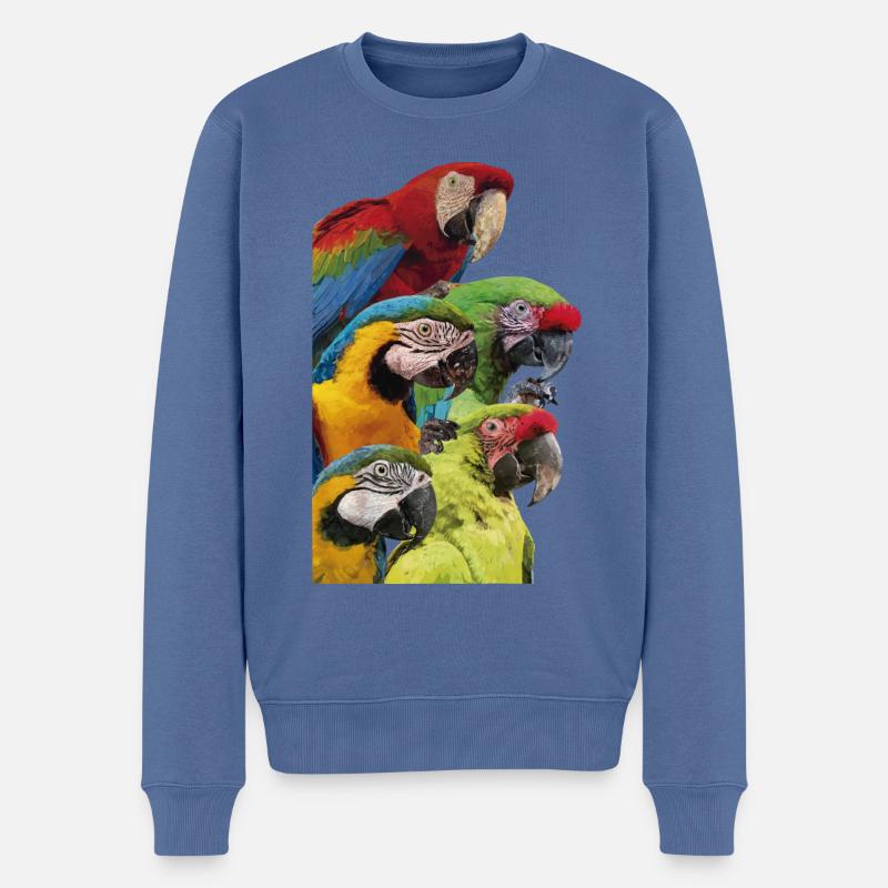 Aras - Männer Premium Bio Pullover - Taubenblau