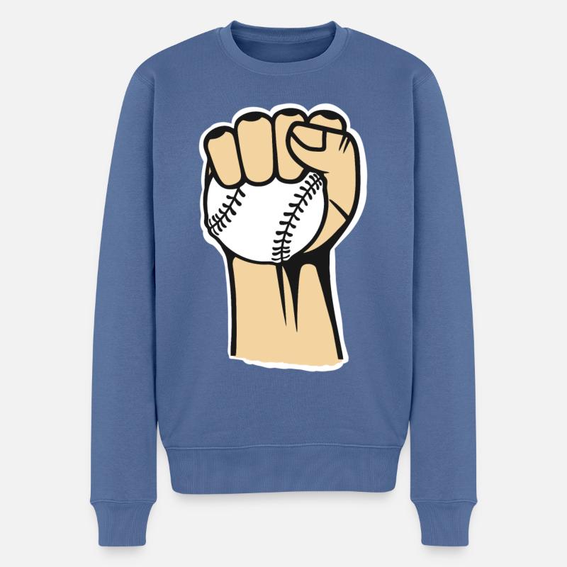 Base-ball - Pull Premium bio Homme - bleu pigeon