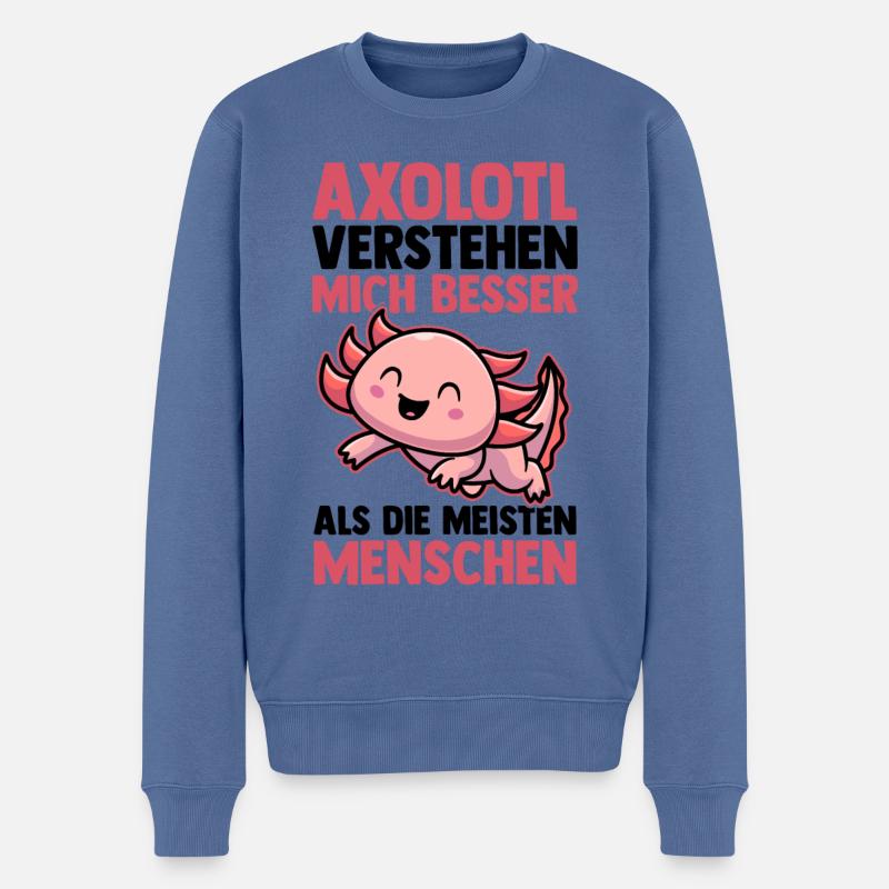 Axolotl - Pull Premium bio Homme - bleu pigeon