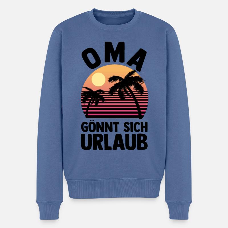 Urlaub Urlauberin Großmutter Oma - Männer Premium Bio Pullover - Taubenblau