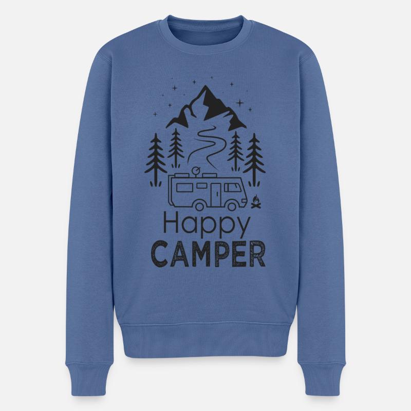 Happy Camper Van Campervan cooles Camper-Geschenk - Männer Premium Bio Pullover - Taubenblau