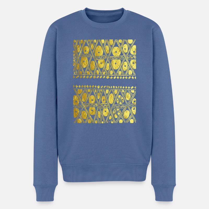 Brasilianische indigene Grafiken - Männer Premium Bio Pullover - Taubenblau