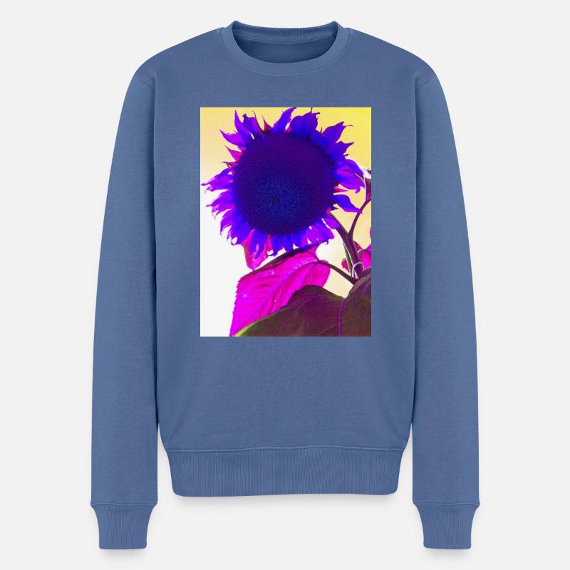 fleur d’été pop Art - Pull Premium bio Homme - bleu pigeon