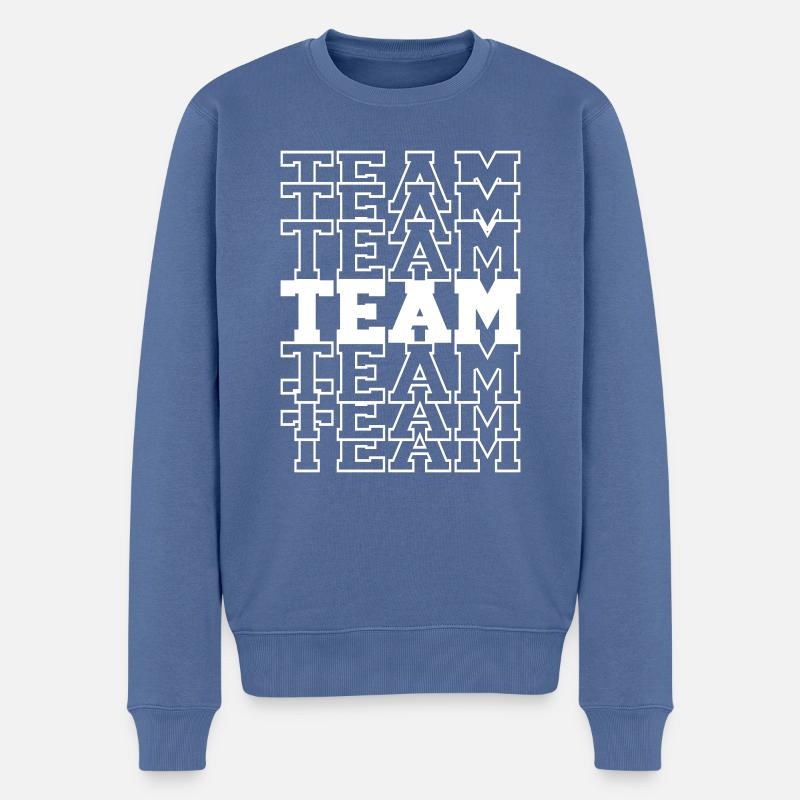 Team - Männer Premium Bio Pullover - Taubenblau