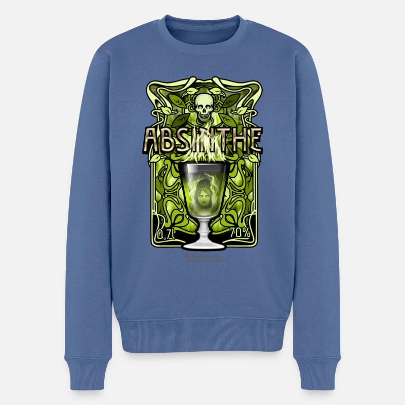 Absinthe - La Fée Verte - Pull Premium bio Homme - bleu pigeon