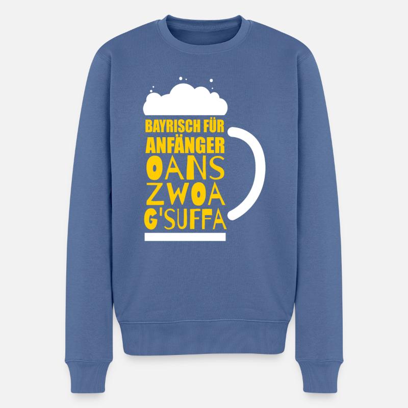 Bayrisches für Anfänger - Männer Premium Bio Pullover - Taubenblau