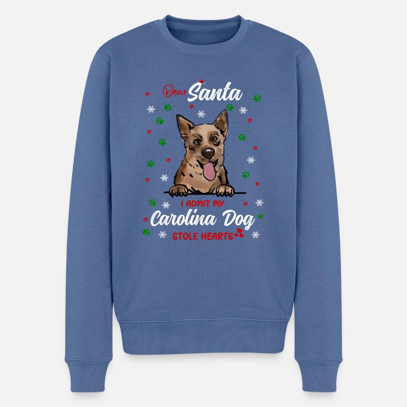Carolina-Hund Hund Weihnachten Hunderasse - Männer Premium Bio Pullover - Taubenblau