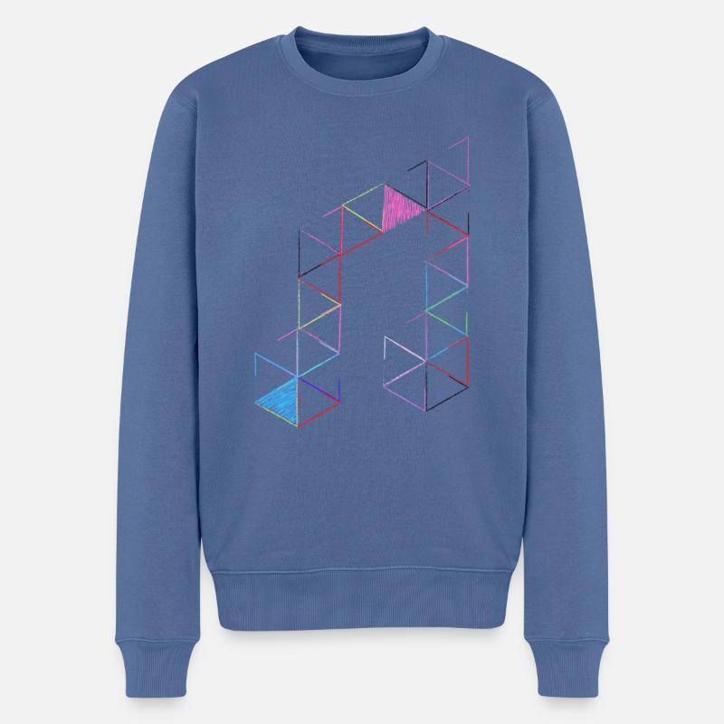 MLove Farbenfroh - Männer Premium Bio Pullover - Taubenblau