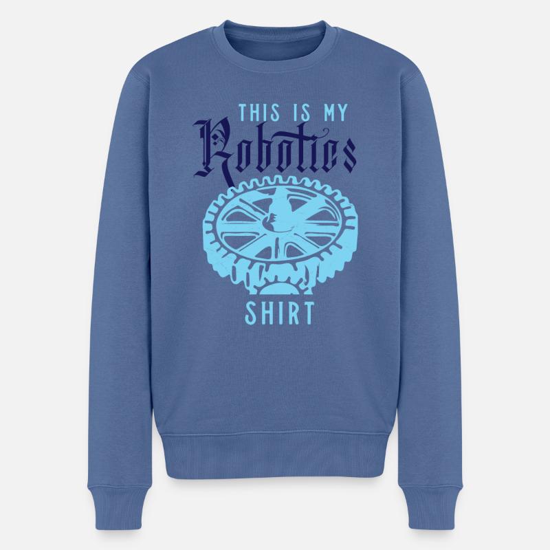 Citation ironique d'un robot : mécanicien, - Pull Premium bio Homme - bleu pigeon