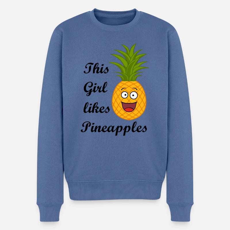 Ananas Exotische Früchte Sommer-Ananas - Männer Premium Bio Pullover - Taubenblau