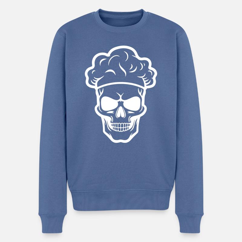Chefkoch Skelett - Männer Premium Bio Pullover - Taubenblau