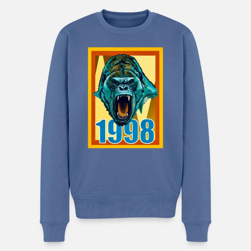1998 - Männer Premium Bio Pullover - Taubenblau