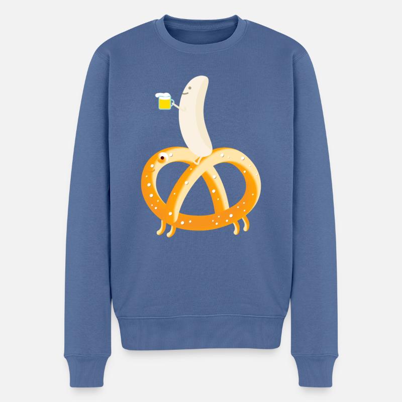 Brezel, Weißwurst, Bier Team - Männer Premium Bio Pullover - Taubenblau