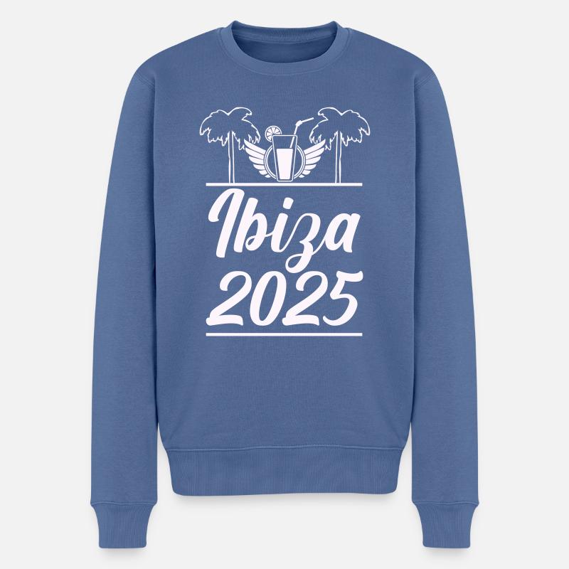 Ibiza 2025 - Männer Premium Bio Pullover - Taubenblau