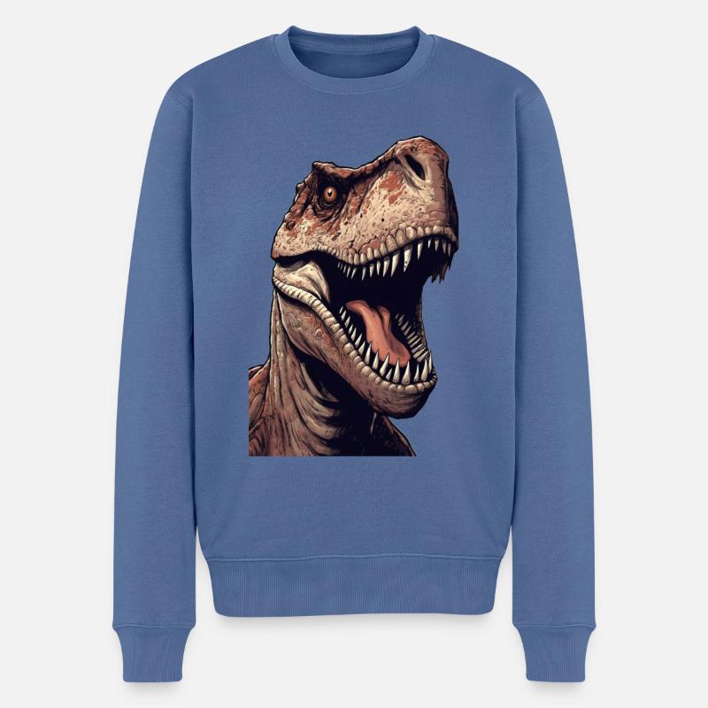 T-Rex - Männer Premium Bio Pullover - Taubenblau