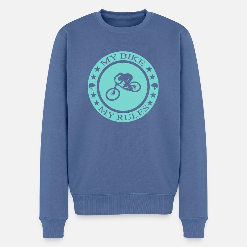 Fahrrad, Biker, BMX, Mtb - Männer Premium Bio Pullover - Taubenblau