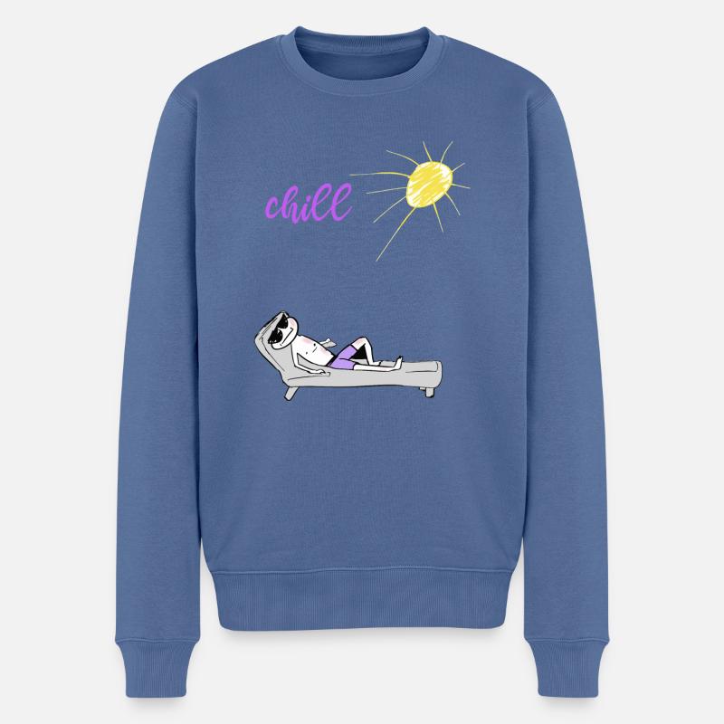 chill soleil - Pull Premium bio Homme - bleu pigeon