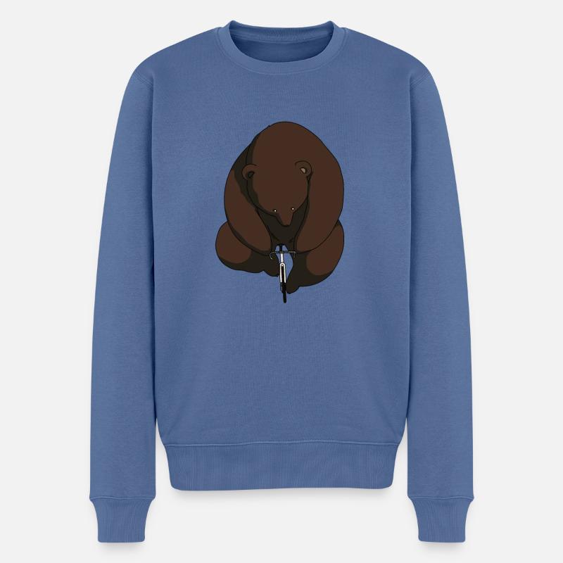 Riding Bear - Pull Premium bio Homme - bleu pigeon