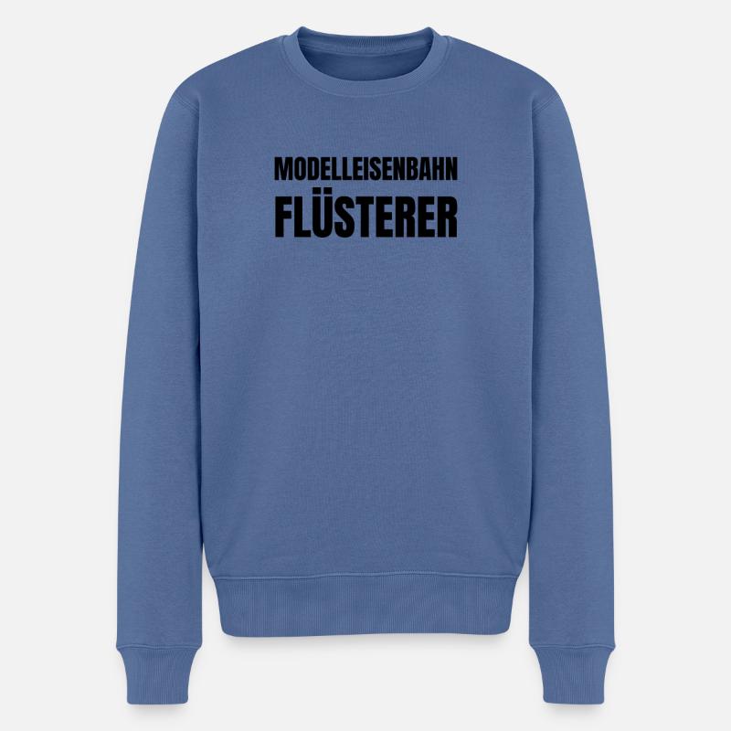 Modelleisenbahn Flüsterer - Männer Premium Bio Pullover - Taubenblau