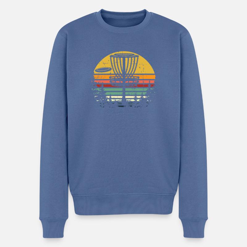 Retro Disc Golf, Frisbee Golfer, Disk Golfer Geschenk, - Männer Premium Bio Pullover - Taubenblau