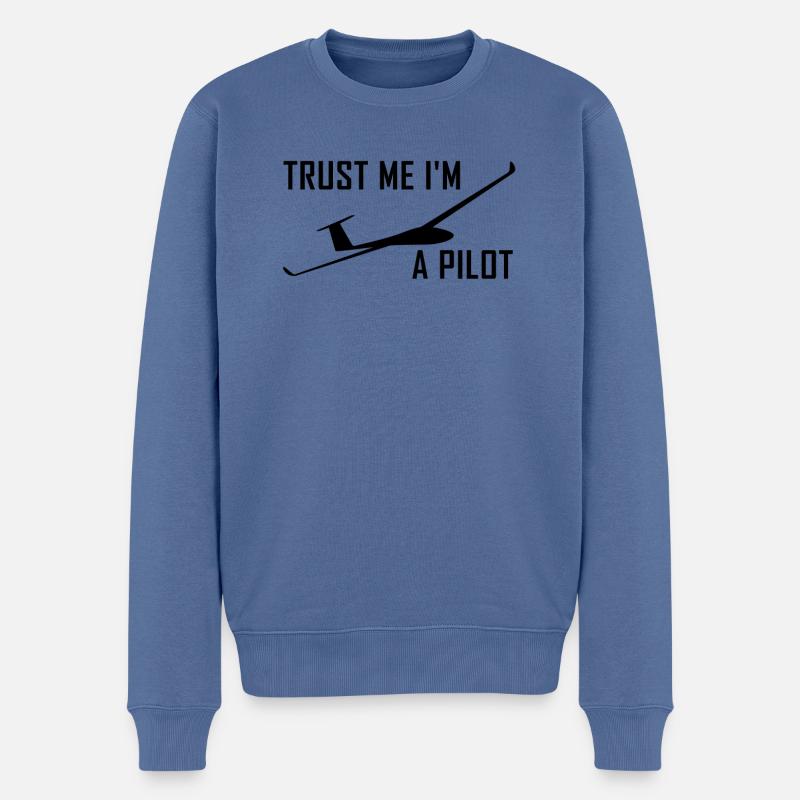 pilot - Männer Premium Bio Pullover - Taubenblau
