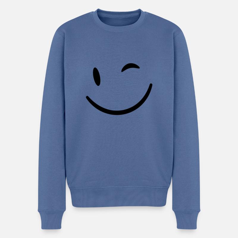 Emotion wink mood idée cadeau - Pull Premium bio Homme - bleu pigeon