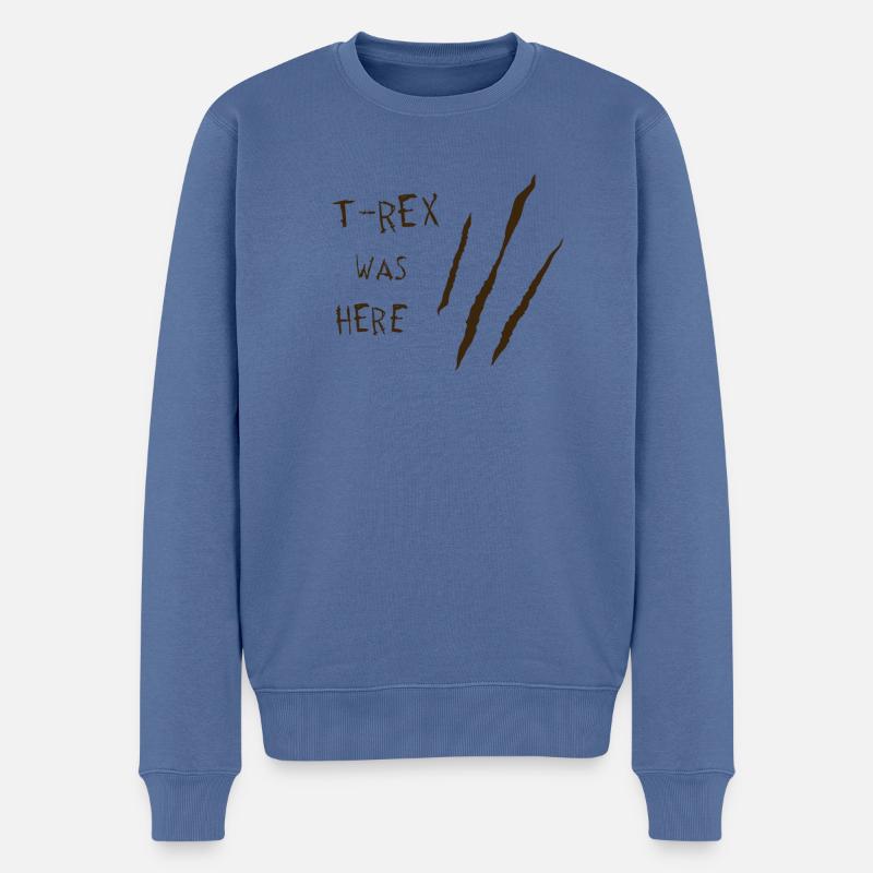 T-Rex Dino Tyrannosaurus Rex Dinosaurier - Männer Premium Bio Pullover - Taubenblau