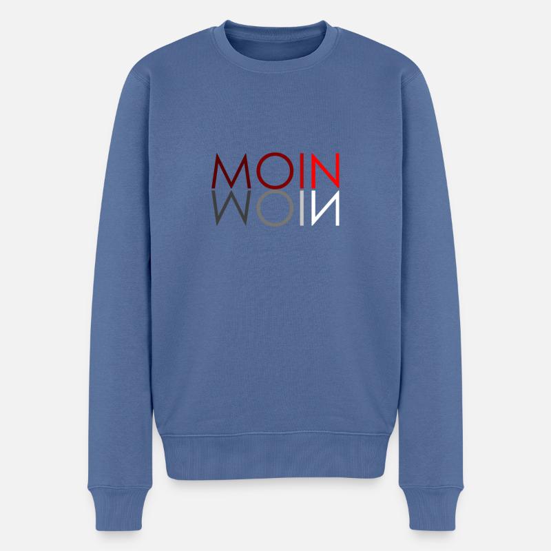 Moin Moin Norddeutsches Design Geschenkidee - Männer Premium Bio Pullover - Taubenblau