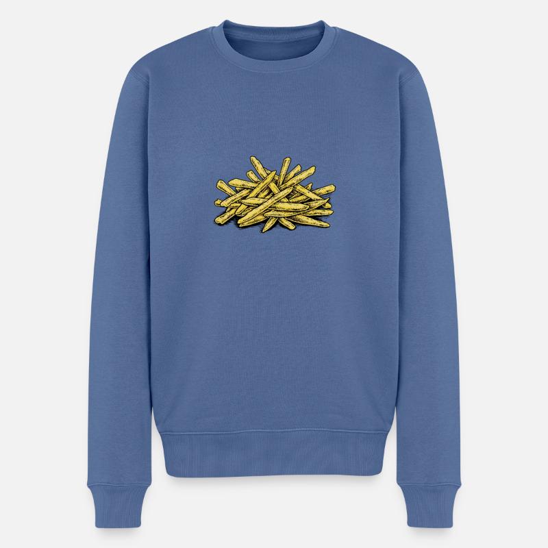 Pommes Design - Männer Premium Bio Pullover - Taubenblau