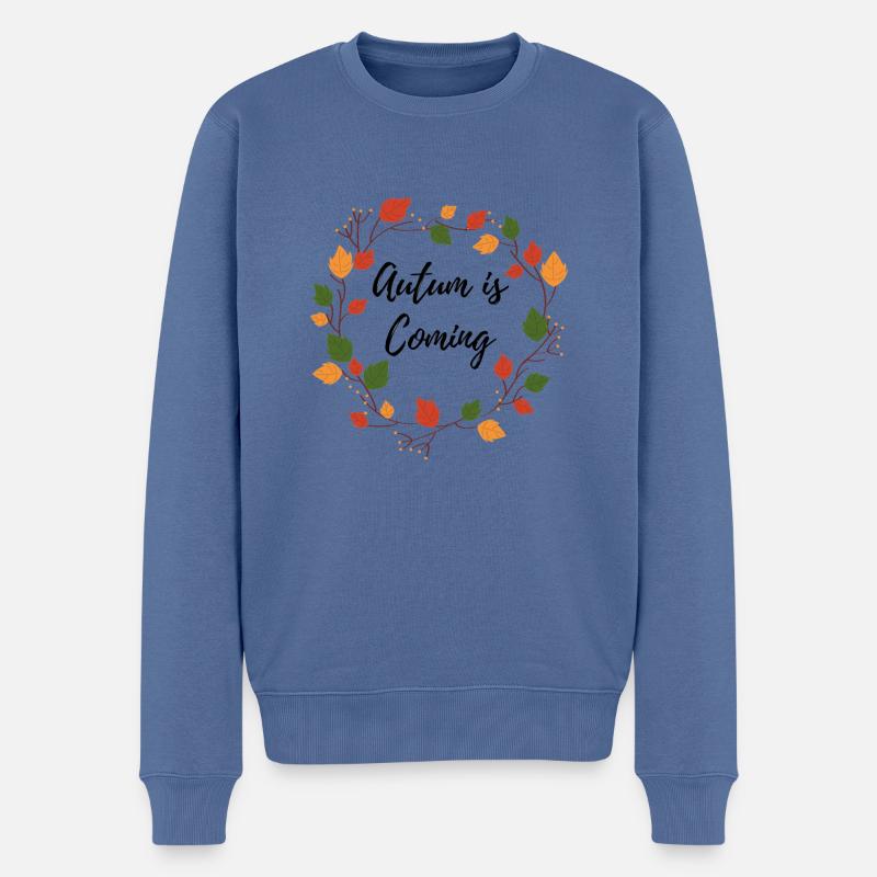 Autum is Coming - Männer Premium Bio Pullover - Taubenblau