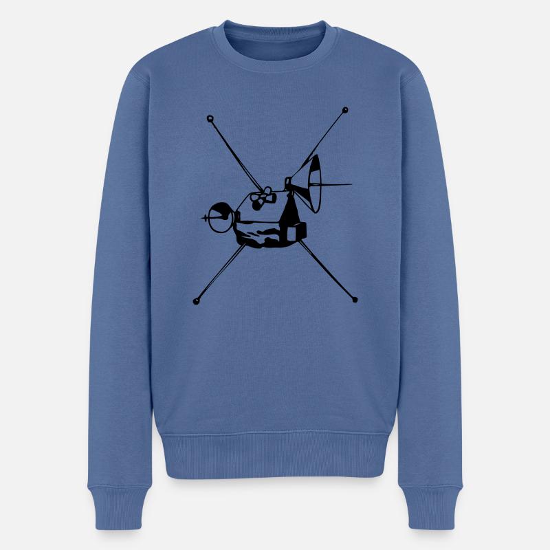 Petit satellite - Pull Premium bio Homme - bleu pigeon