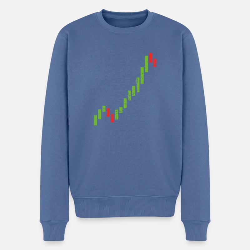 Börse Kerzenchart Aktien Trader Geschenk Shirt - Männer Premium Bio Pullover - Taubenblau