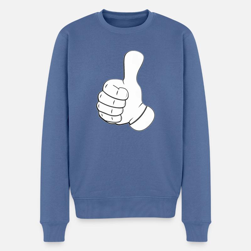 Daumen hoch - Männer Premium Bio Pullover - Taubenblau