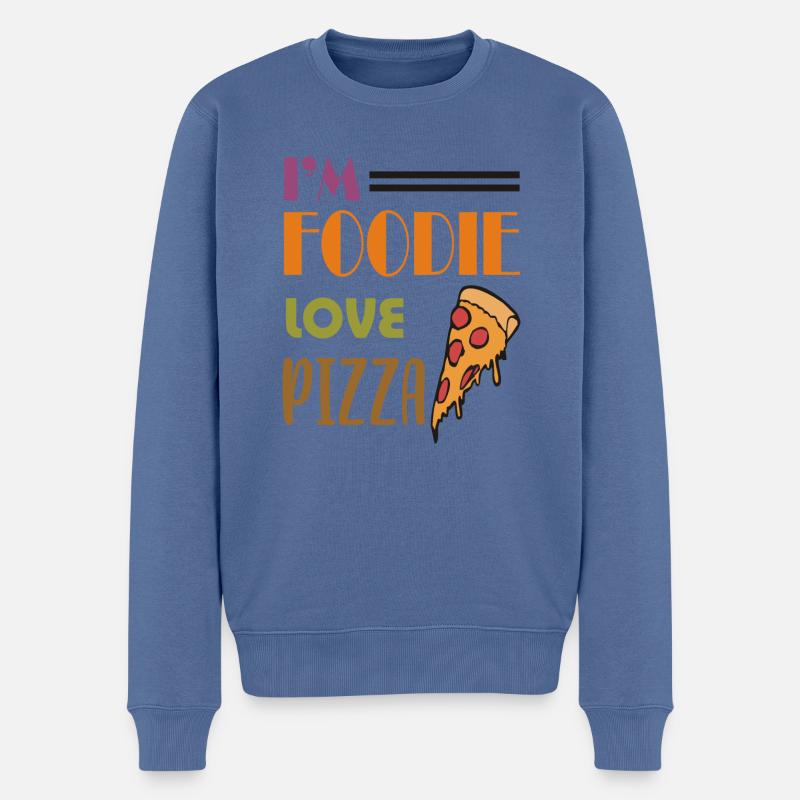 Liebe Pizza - Männer Premium Bio Pullover - Taubenblau