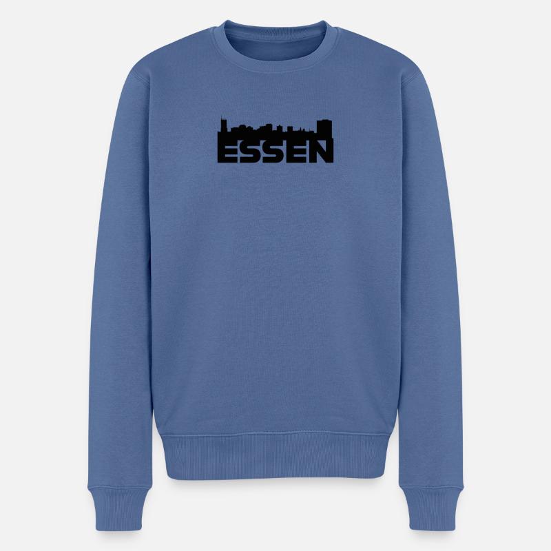 Essen Deutschland Skyline Geschenkidee - Männer Premium Bio Pullover - Taubenblau