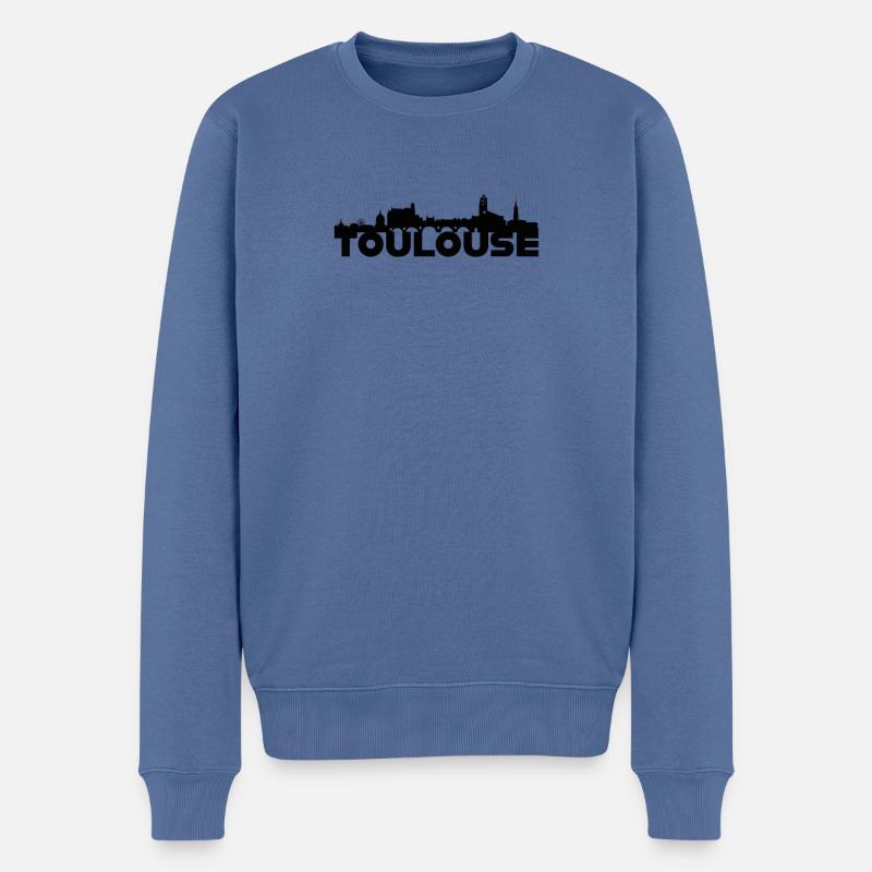 Toulouse Deutschland Skyline Geschenkidee - Männer Premium Bio Pullover - Taubenblau