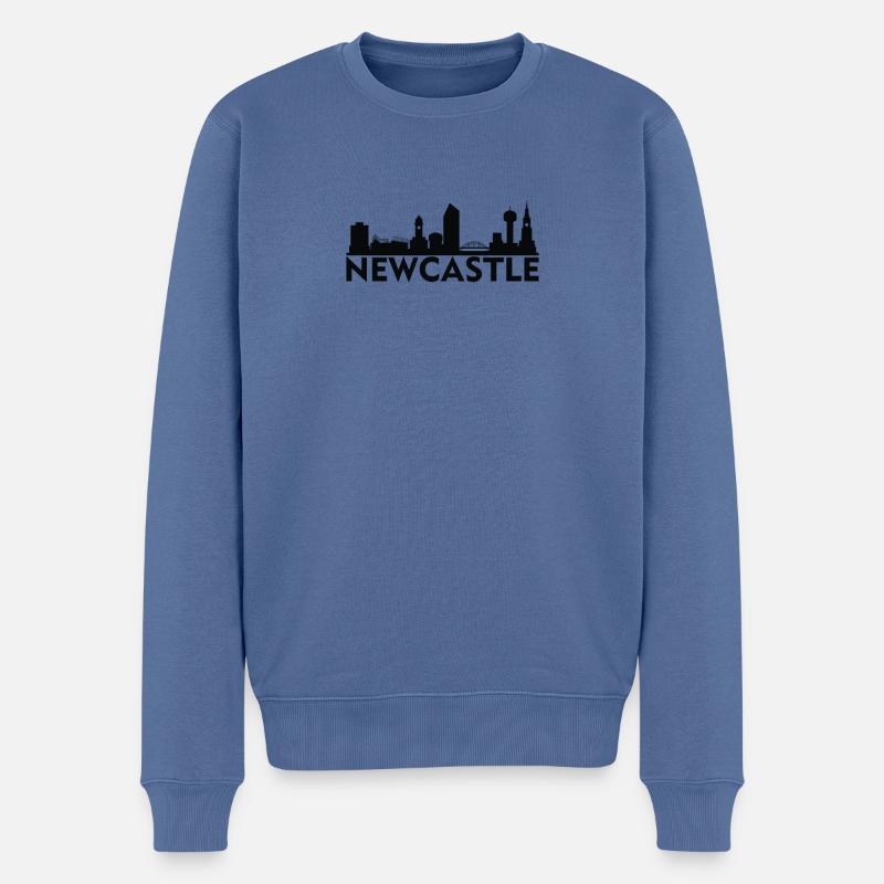 Newcastle Großbritannien Skyline Geschenkidee - Männer Premium Bio Pullover - Taubenblau