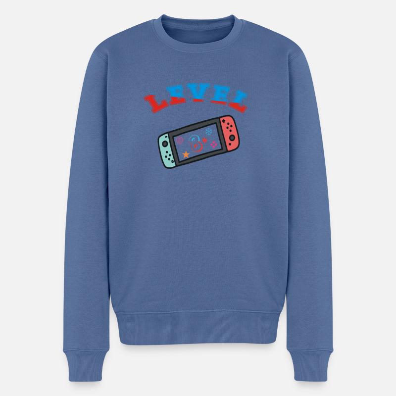 Jeu vidéo Level 8 Gaming - Pull Premium bio Homme - bleu pigeon