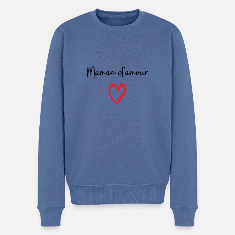 Maman d amour - Pull Premium bio Homme - bleu pigeon