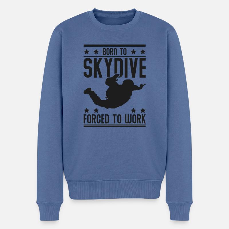 Skydive Fallschirm springen Fallschirmspringer - Männer Premium Bio Pullover - Taubenblau